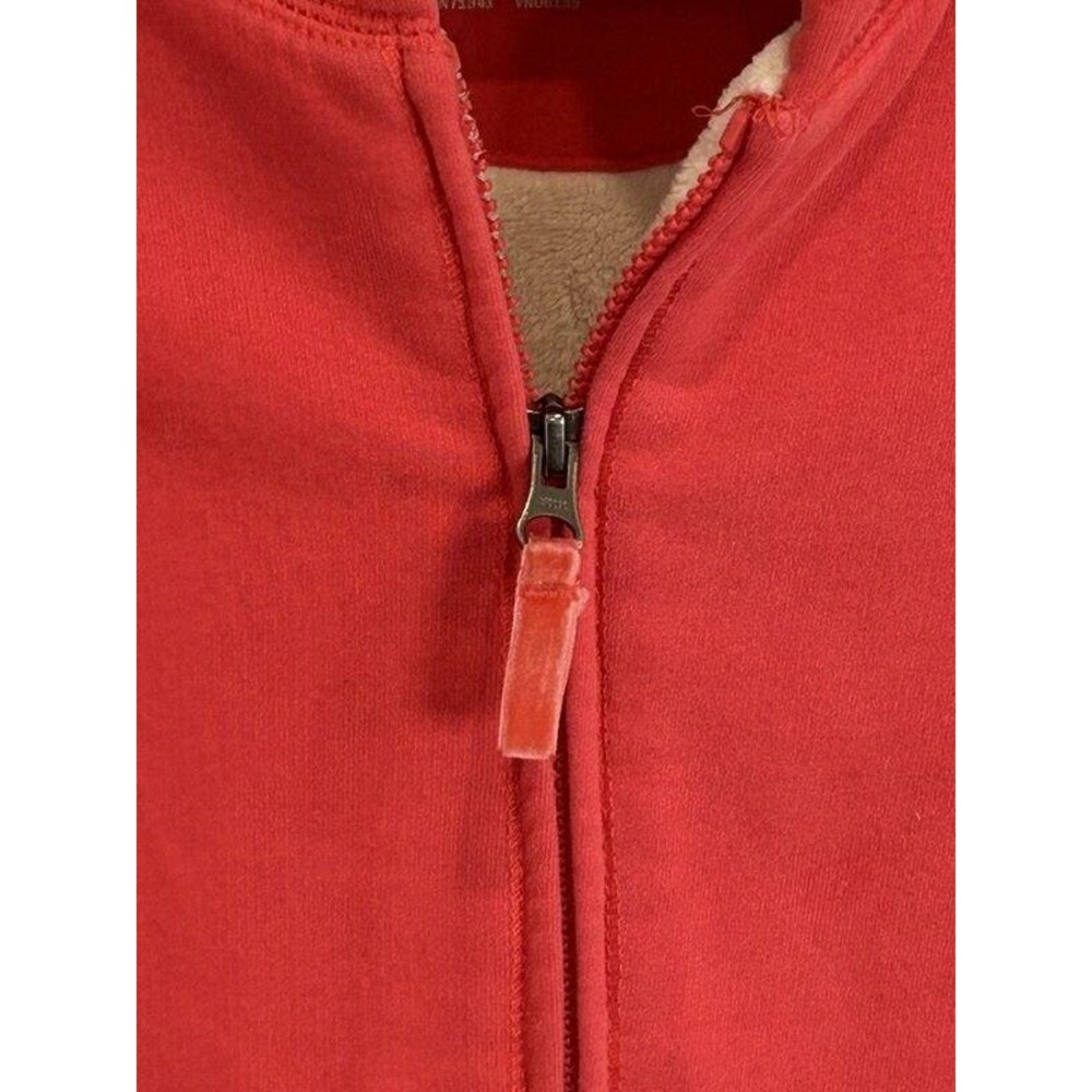 LL Bean Womens Sherpa Lined Hoodie Bright Pink Full Zip Size M - Picture 4 of 9